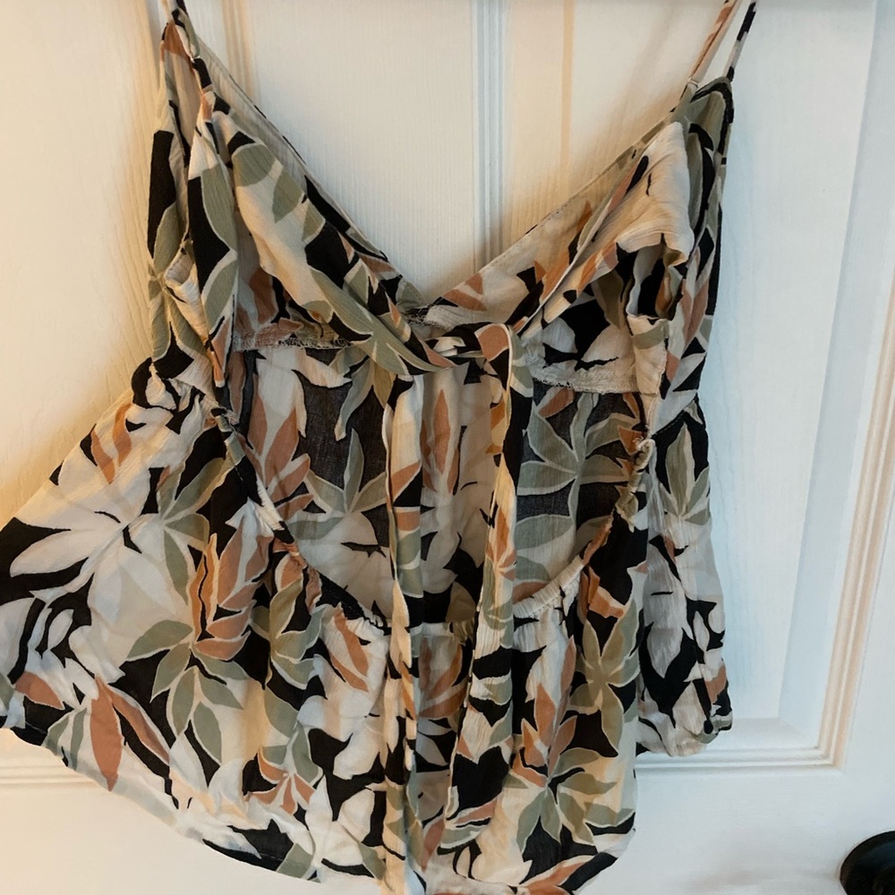 Volcom Multicolor Leaf Pattern Top - image 3